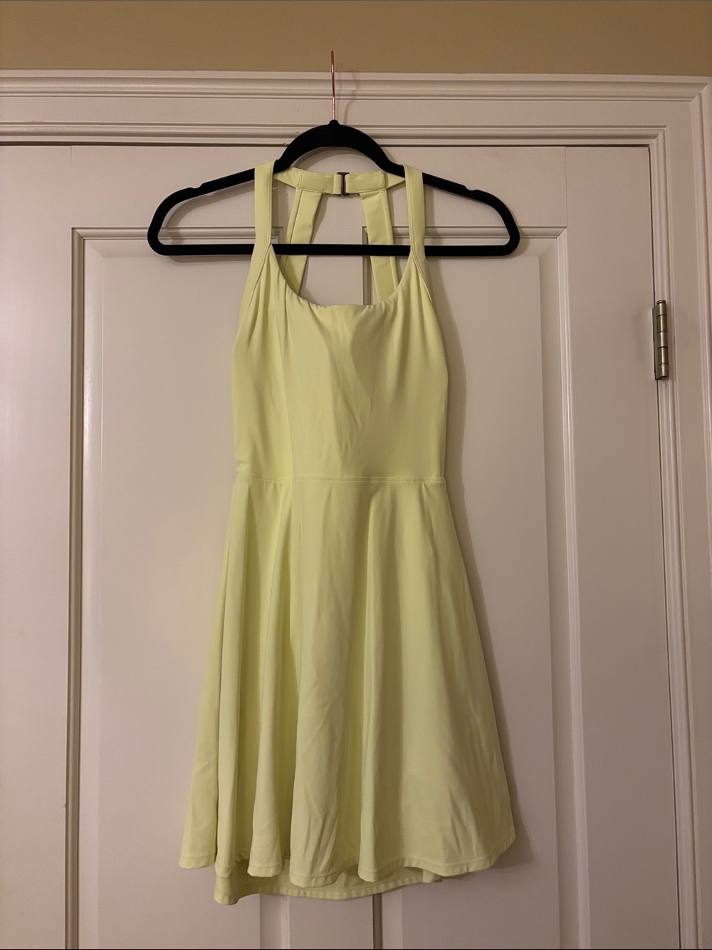 HALARA Pale Yellow Racerback Fit-and-Flare Mini Dress